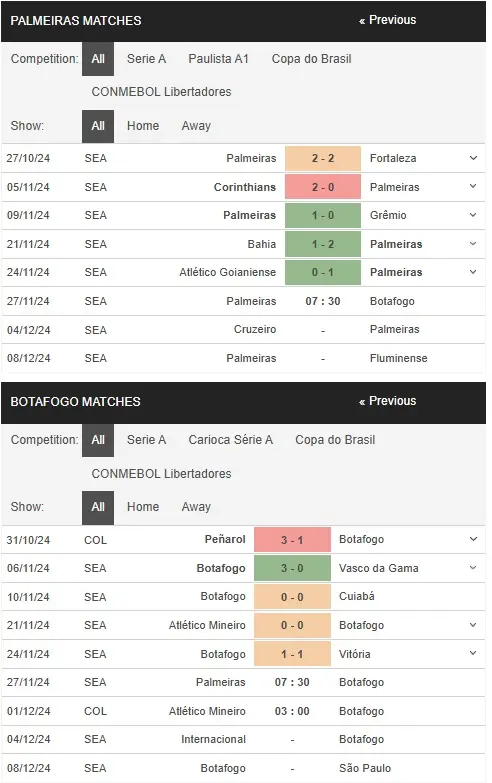 Soi kèo Palmeiras vs Botafogo, 07h30 ngày 27/11 – VĐQG Brazil