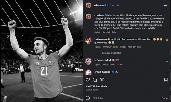 Tin buồn về Diogo Jota đã làm chấn động làng bóng đá thế giới